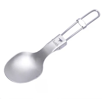 

Keith Hot Sale Dinner Spoon Titanium Camping Cutlery Picnic Cookware Foldable Spoon Lightweight 20g Christmas Gift KT308