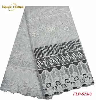 

Latest African Style French Lace Fabrics For Party Dress Fashion High Quality African Tulle Lace Fabric FLP-573