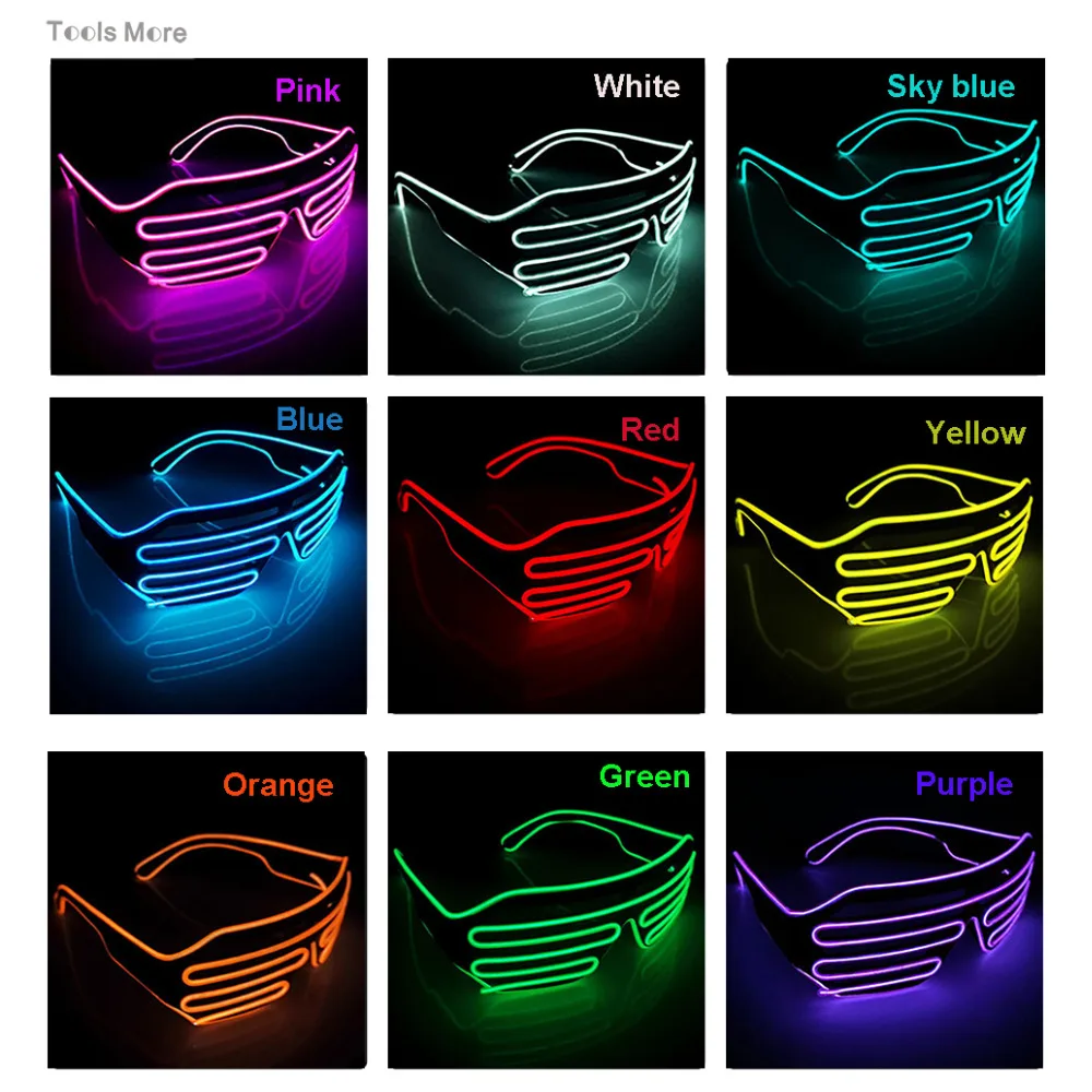 1Pcs Flashing Eyeglass Light Up SunGlasses EL Wire LED Glasses Luminous 1pcs-flashing-eyeglass-light-up-sunglasses-el-wire-led-glasses-luminous