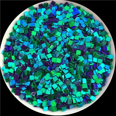 20 г(10000 шт) Размер 2,5*2,5 мм плоская квадратная форма, Сыпучие блёстки пайетки для ногтей искусство, блестка для ногтей, свадебные конфетти украшения - Цвет: Mix Green Purple