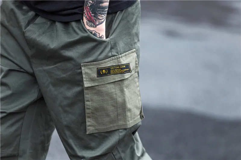 Уличная карго Брюки мужские 2019 хип хоп карман эластичный пояс мешковатые брюки мужские повседневные спортивные брюки Джоггеры мужские
