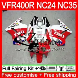 RVF400R красного и белого цвета для HONDA VFR400 R RR NC24 VFR400R 87 88 94 95 96 125SH. 17 NC35 V4 ПВП 400R 1987 1988 1994 1995 1996 обтекатель