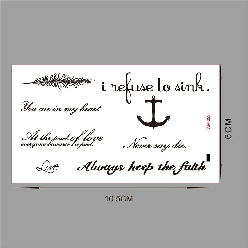 

2017 New style tatoo henna fake tattoo flash tatto temporary tattoo sticker men TaTy tatuagem tattoos Keep The Faith WM023