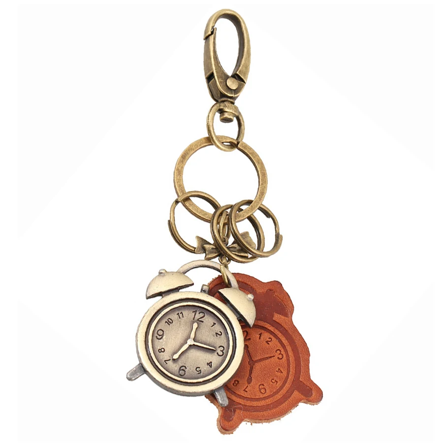 Punk Vintage Alarm Clock Keychain Bag Pendant Keyfobs Porte clef Charm