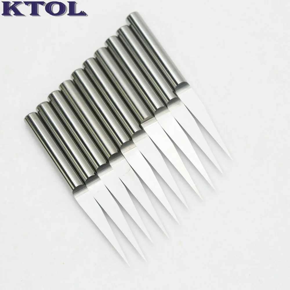 10 угловых Tip 0.1mm Ovl 38mm в форме CNC гравировальные биты торцевые фрезы PCB инструменты