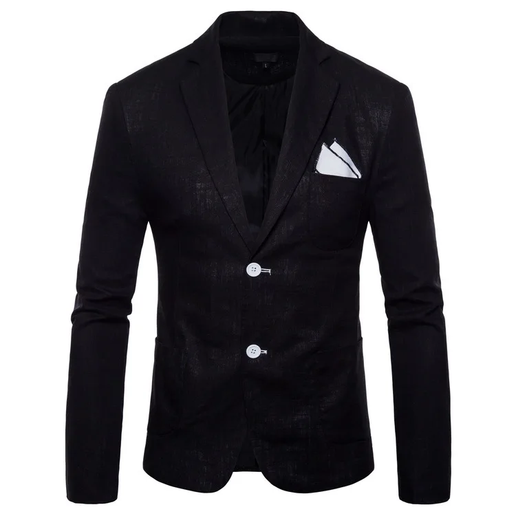 Cotton linen men's casual suit jacket amazon two-button European size men's 9-color blazers dropshipping dance wedding top coat