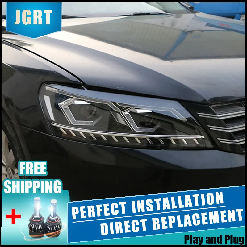  2PCS LED Headlights ForVolkswagen Passat 12-15 Car Led Lights Double Xenon Lens Car Accessories Day - 32988847024