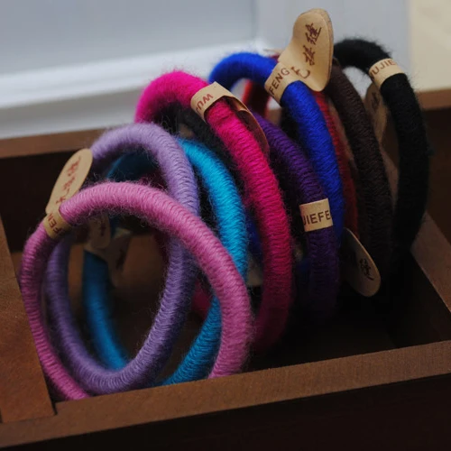10pcs Lot 5mm No Metal Candy Color Elastics Thick No Damage Hair