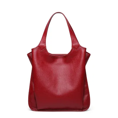 Новые модные женские сумки из натуральной кожи, женские сумки из натуральной воловьей кожи, дизайнерские женские сумки на плечо, женские сумки - Цвет: Красный