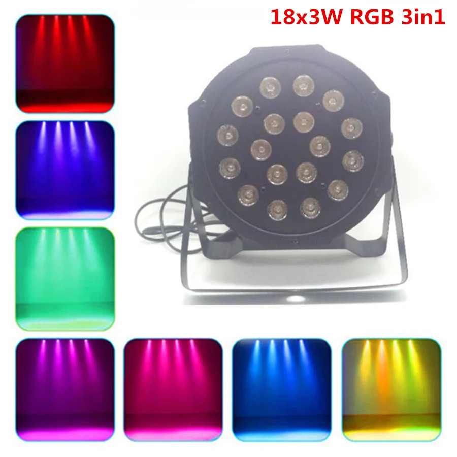 

Par Light RGB 3IN1 18x4W UV Stage Lighting effect DMX 512 Club Disco Party Ballroom KTV Bar Wedding DJ Projector Spotlight