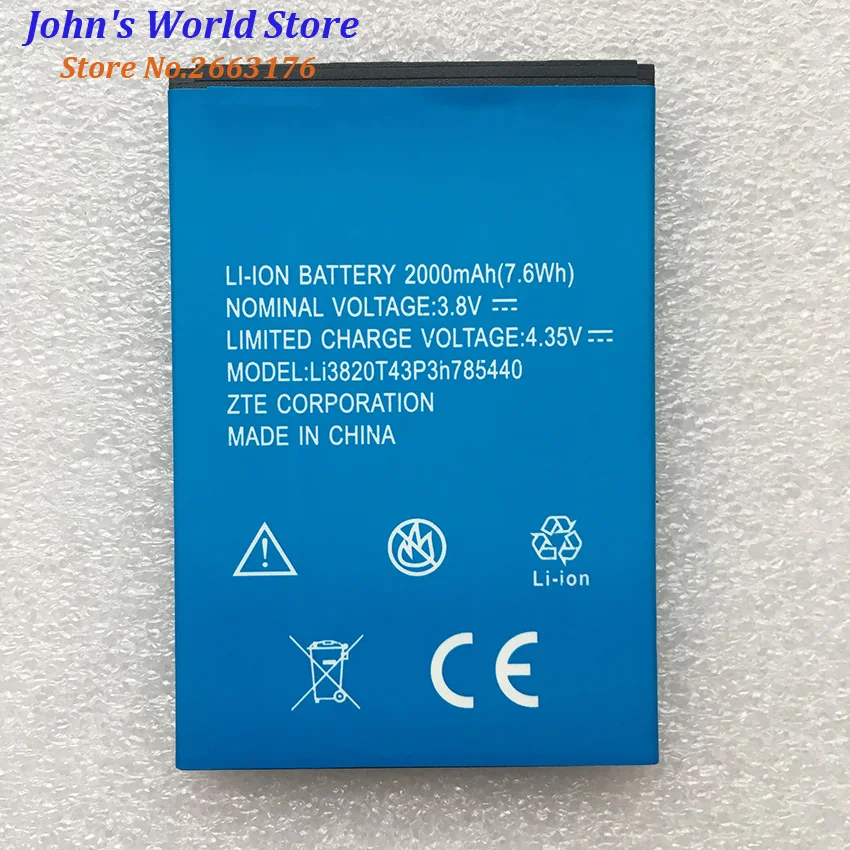 Высокое качество LI3820T43P3H785440 2000 mAH Оригинальный аккумулятор для телефона zte лезвие