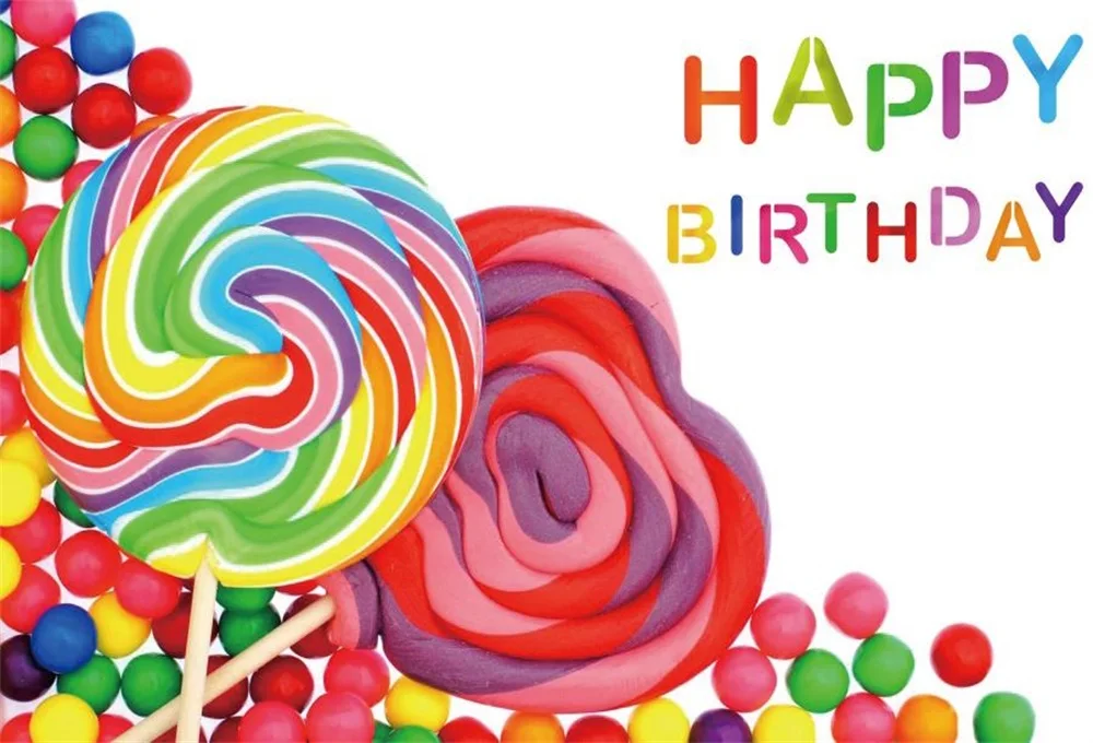 

Laeacco Colorful Candy Baby Children Birthday Party Photographic Backgrounds Customized Photography Backdrops For Photo Studio