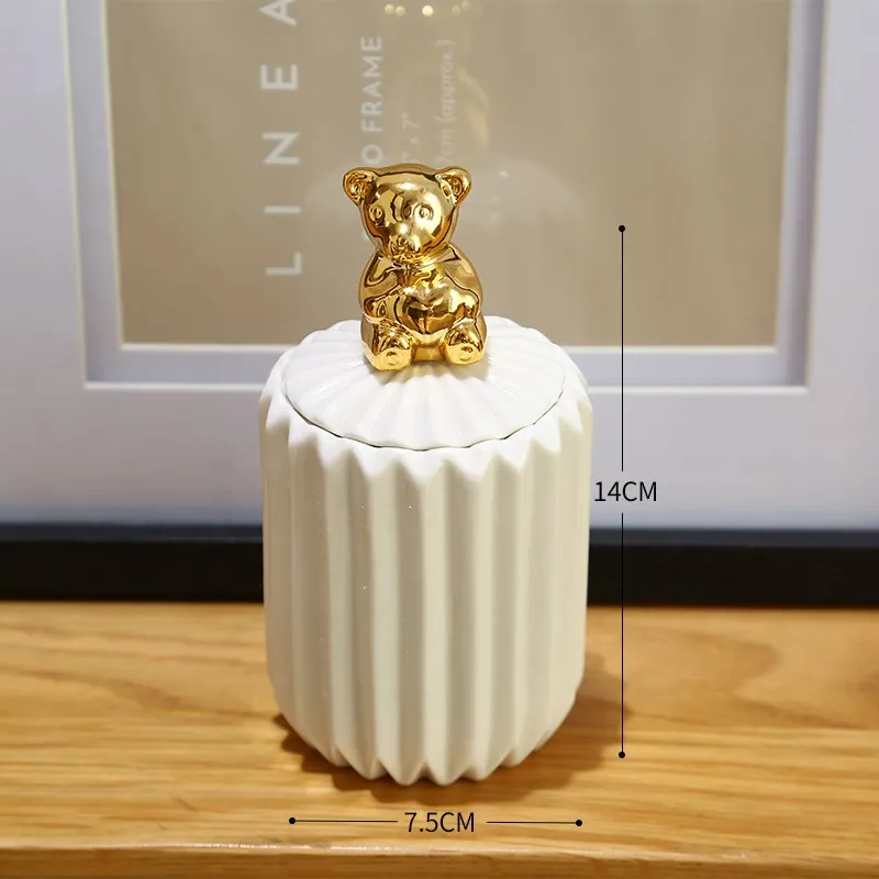 Животное керамический лоток для хранения ювелирных изделий Кольцо коробка с позолоченной крышкой конфеты снэк бак кофе может бутылка кухня Органайзер - Цвет: 7