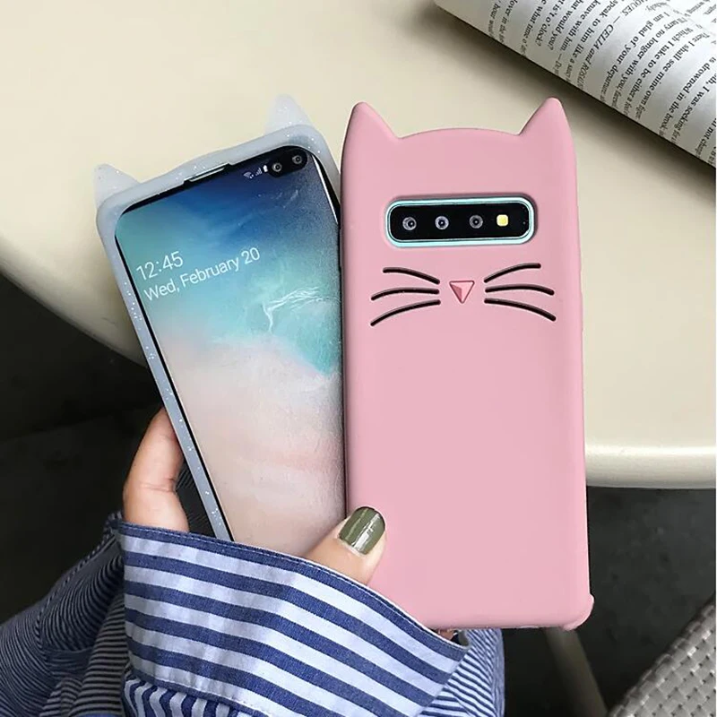 YHBBCASES панели телефона с рисунком для samsung Galaxy S8 S9 S10 Plus шикарные милые 3D Усы Кошка мягкий чехол для samsung Note9 Note 8