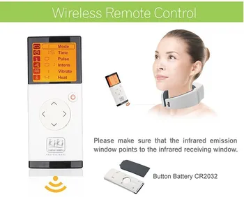 

English Cervical neck massage device wireless remote control magnetic therapy heating Vibration massage neck massager