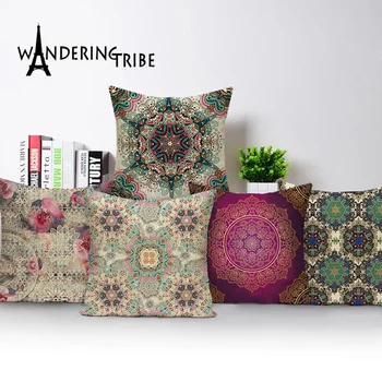 

India Morocco Cushion Covers Scandinavian Shabby Chic Home Decor Throw Pillows Cover Home Decoration Bed 45*45 Pillow Case