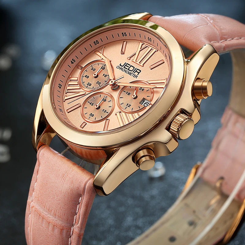 

JEDIR Sport Ladies Watch Women Luxury Pilot Women Watch Rose Gold Calendar Quartz Wrist Watch for Girl Hand Clock Hodinky Women