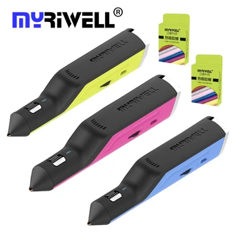 

myriwell 3d printer pen hot melt glue gun 3d pen 3d drawing pen usb charging or one box glue stick silk for kids 3d handle toys