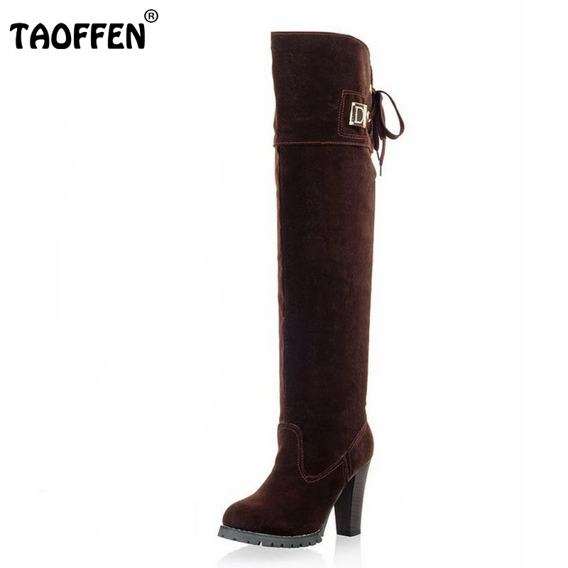 Women Over Knee Boots Women Fashion Long Boot Winter Footwear High Heel Shoes Sexy Snow Warm P7909 EUR Size 34-43