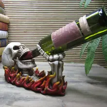 Уникальный череп с пламенем скульптура держатель винной бутылки декоративный Ployresin Cranium кухонная утварь, подарок и ремесло орнамент аксессуары