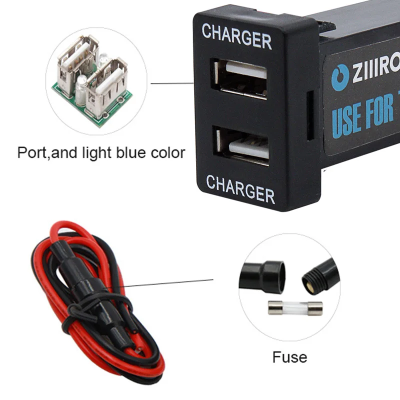 Автозапчасти 2 1 а автомобильный интерфейс USB разъем для зарядного устройства и