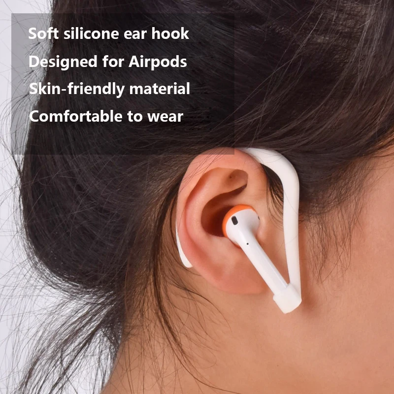 Protective Earhooks Holder Soft Silicone Antislip Ear Cover Hook Earbuds Tips Earphone Silicone Case for AirPods Apple