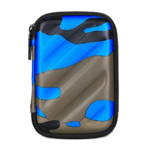 BUBM портативный 2,5 дюймов футляр для внешнего жесткого диска, жесткий EVA чехол для переноски жесткий футляр для дисков Кабельный органайзер USB кабель сумка для наушников - Цвет: Camouflage Blue-S