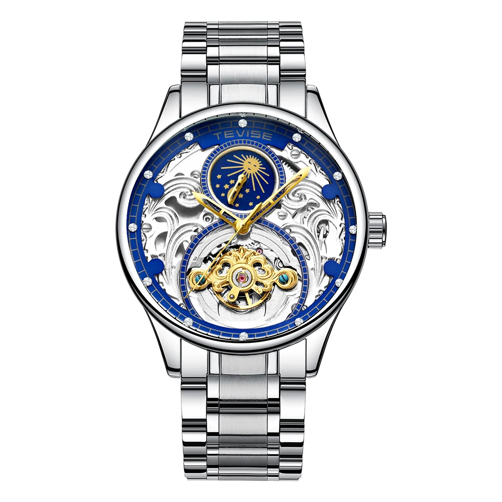 Tevise T820A Metal Business Automatic Mechanical Men Watch Moon Phase ...