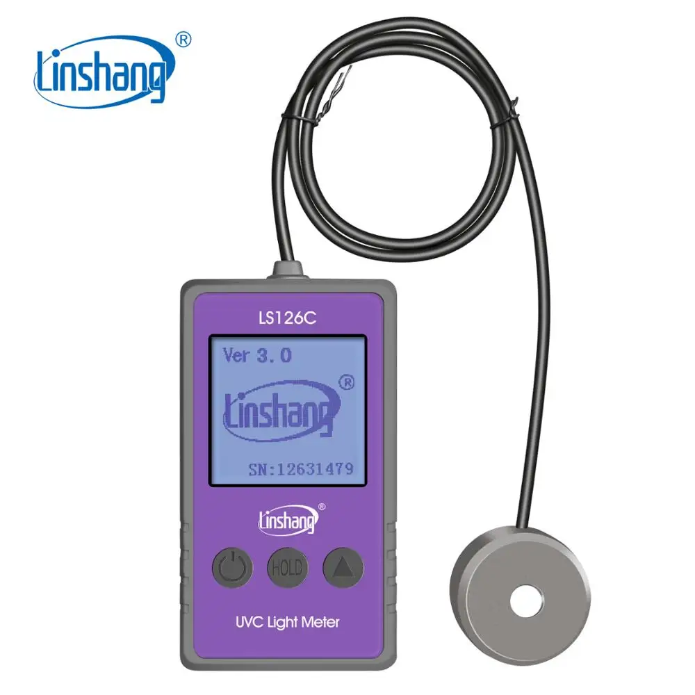 

UV Light Meter Linshang Direct Selling LS126C Ultraviolet Radiometer Test 254nm UVC Bactericidal Sterlization Lamp