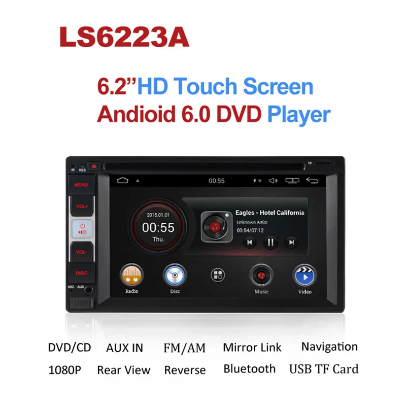 

Universal Android 6.0 Quad Core Car DVD Player GPS Navigation BT Stereo Radio RDS Audio Video 2Din Double 2 Din Audio