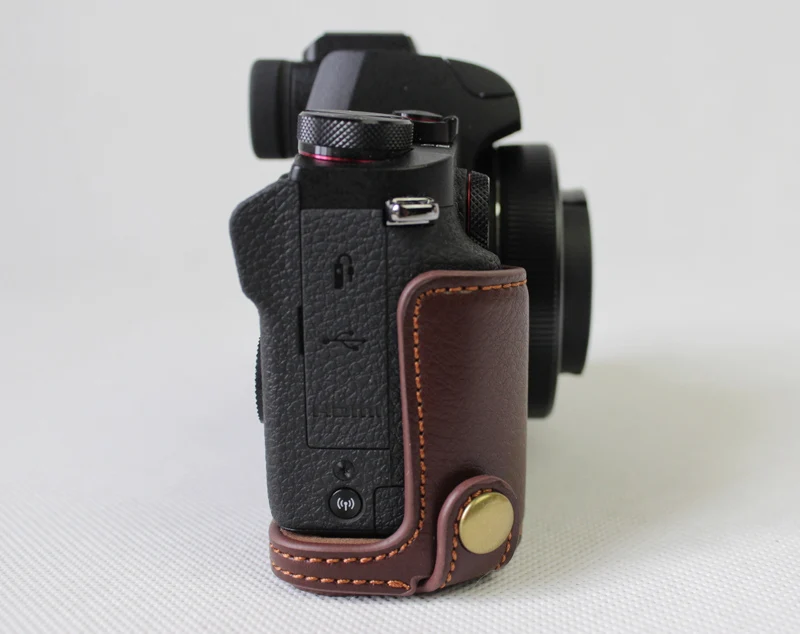 Подлинная Кожаный чехол половина тела комплект Обложка Камера сумка для Canon G1XIII G1X MarkIII G1X3 G1XM3 с батарейным отсеком