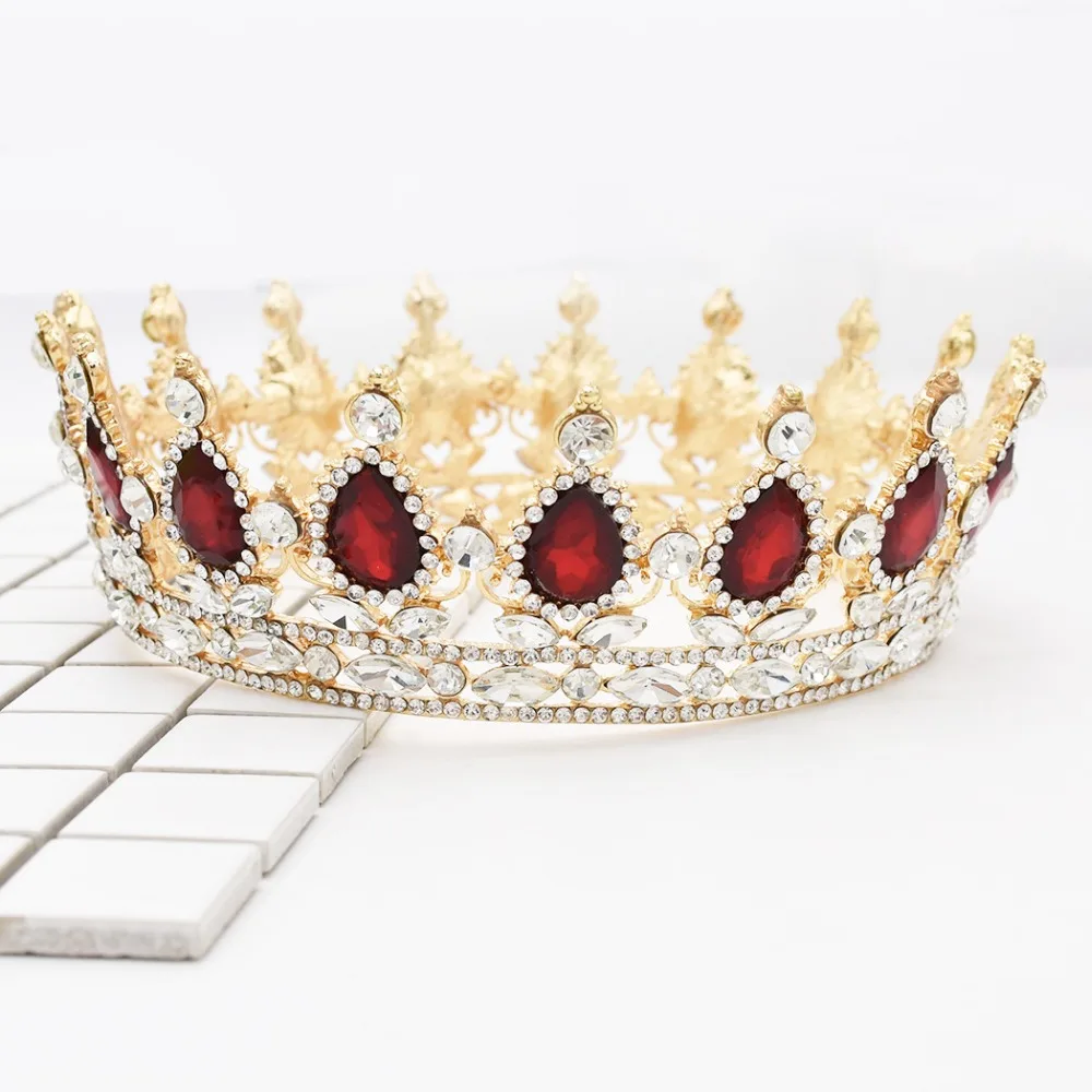 

Luxurious 3 Colors Women Wedding Bridal Fashion Tiaras Crowns Gold Rhinestone Crystal Crown Queen Crown Charming Princess Crowns