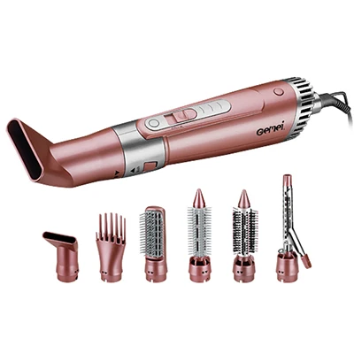 

Professional hot air styler 7in1 hair dryer blow hair brush straightening curling iron with nozzles comb roll styling