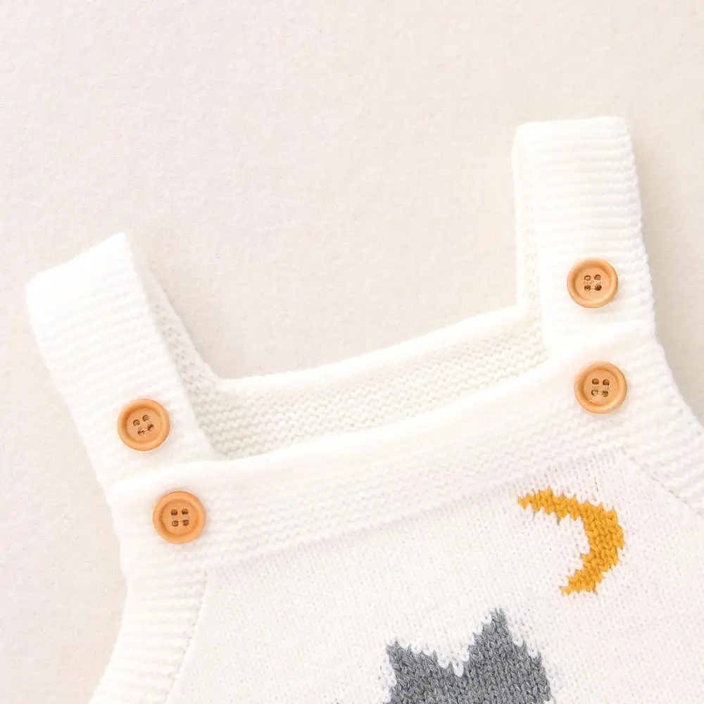 Newborn Baby Bodysuits Summer Sleeveless Toddler Boys Girls Overalls Cute Cat Knit Infant Kids One Piece Coverall Jumpsuit 0-18M