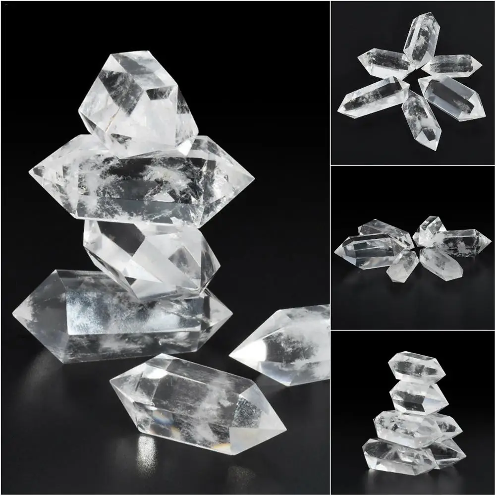 50-60MM Natural White Fluorite Crystal Quartz Crystal Stone Point Healing Hexagonal Wand Treatment Stone