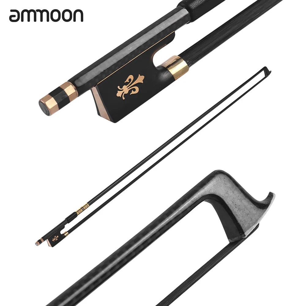 Сбалансированный лук для скрипки ammoon 4/4 круглый из углеродного волокна черная