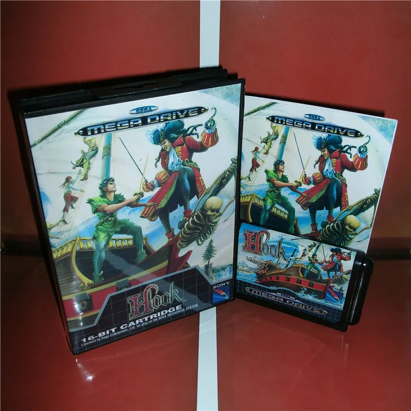 

Hook EU Cover with Box and Manual For Sega Megadrive Genesis Video Game Console 16 bit MD card