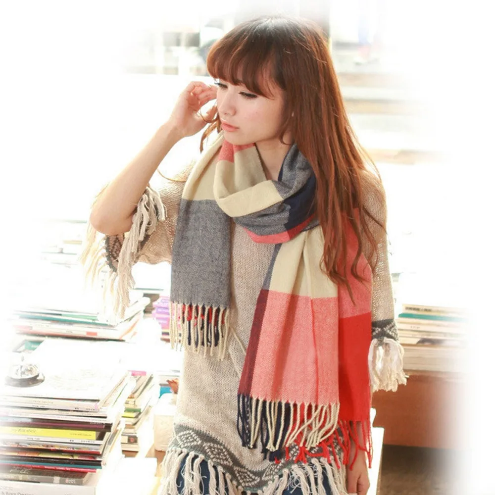 Nueva venta de moda bufanda de invierno de para mujer bufanda de España cuadros marca gruesa chales y bufandas para mujer|wool scarf|fashion winter scarfscarf for women - AliExpress