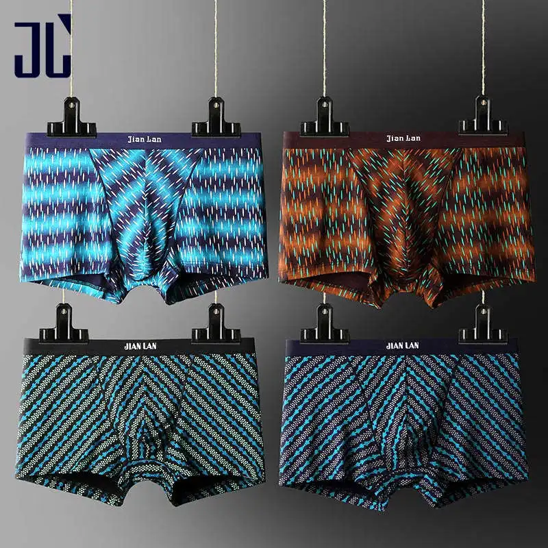 

Jianlan Mens Underwear Boxers Men Boxer 4Pcs\lot Underwear Men Underpants Soft Boxers Cotton Boxershorts Cueca Boxer Comfortable
