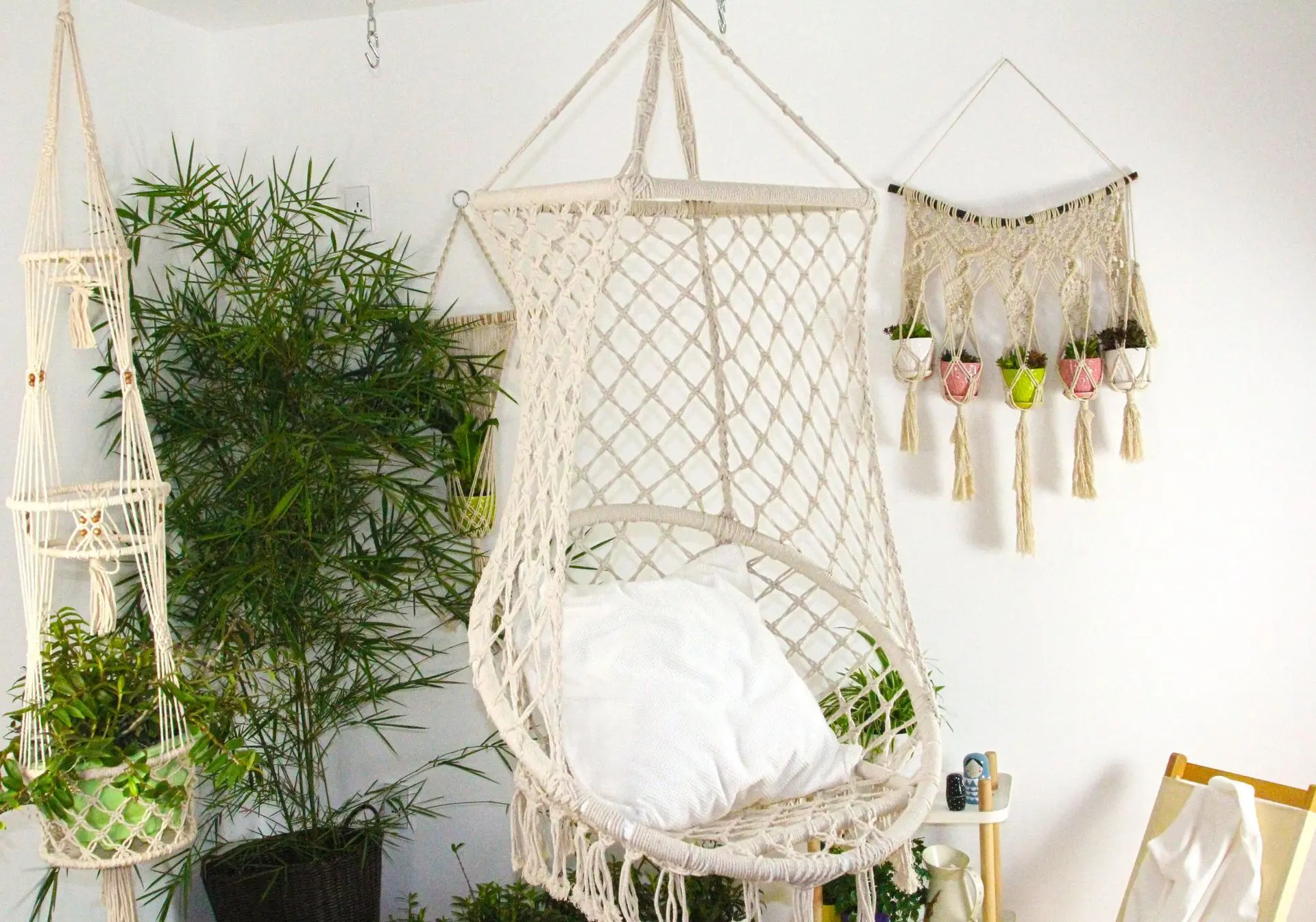 Children's Swing Nest Swing Indoor Outdoor Swing Chair Outdoor Furniture Cotton Rope Garden Chair