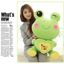 Милое плюшевое животное зеленая лягушка около 60 см плюшевая игрушка 23 дюймов "i love you" Игрушечная лягушка подарок s7992
