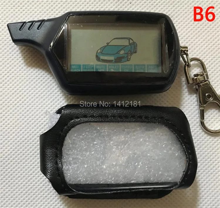 

Wholesale Twage B6 Lcd Remote Control Key Fob +Leather Case for Russian Vehicle Security Starline B6 2 Way Car Alarm System