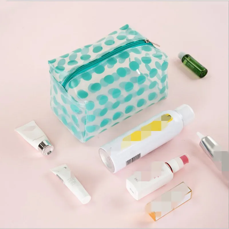 

PACGOTH Point Pattern Makeup Bags Transparent PVC Cosmetic Bag Travel Organizer Multicolor Beauty Case Waterproof Toiletry Bag