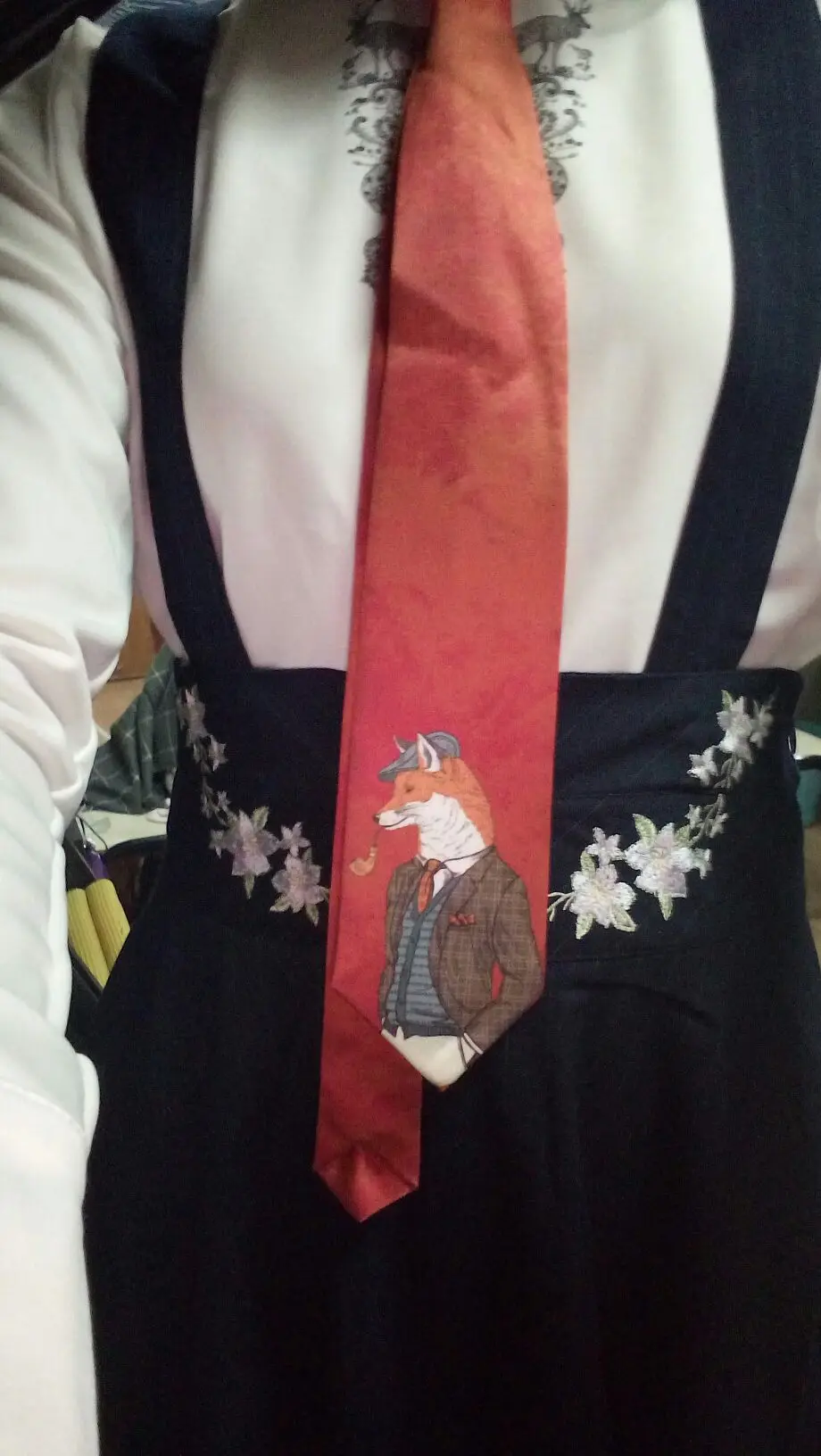 Линетт's chinoisery дизайн для женщин Винтажный стиль печати шеи галстук