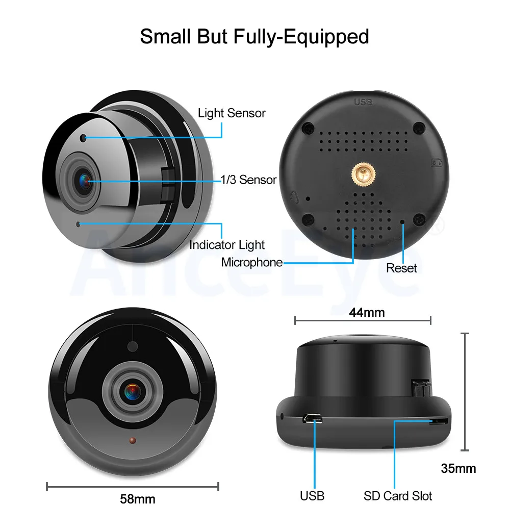 AnceEye 960 P мини беспроводная wifi ip-камера ночного видения мини-видеокамеры наборы для дома мини ip-камера безопасности видеонаблюдения YOOSEE APP