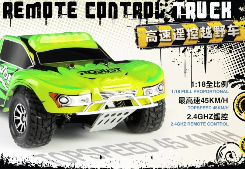 WL Wltoys A969 1:18 Full Proportional 2.4G Remote Control Car 4WD Off-road Vehice RC Car High Speed 45KM/H Drift Off-road