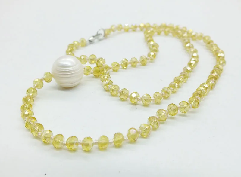 

Sun, white clouds, beach, classic summer crystal, pearl necklace 18"