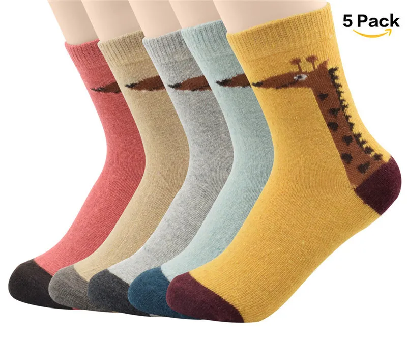 AZUE/5 пар однотонных зимних носков дышащие плотные шерстяные носки Теплые повседневные носки унисекс - Цвет: 5 Pack N