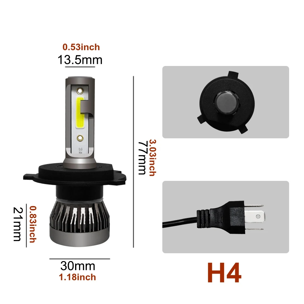 2 шт. пробудить автомобиля Headl светильник H1 светодиодный H4 светодиодный лампы H7 H8 H11 HB3 9005 9006 HB4 36 Вт 6000LM 6000 К туман светильник 12V 24V авто фары лампы
