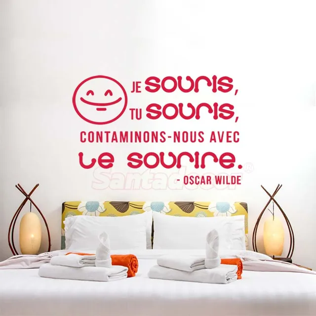 French Vinyl Wall Sticker Quote Je Souris Tu Souris Mural Wall Art Decals For Living Room Home Decor Poster House Decoration Wall Stickers Aliexpress